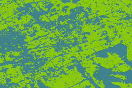 Distressed spray green grainy back texture. Grunge dust messy background. Dirty powder rough empty cover template. Aged splatter crumb wall backdrop. Weathered aging design element. EPS10 vectorのイラスト素材