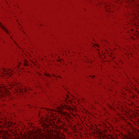 Distress red used texture. Grunge rough dirty background. Brushed black paint cover. Overlay aged grainy messy template. Renovate wall scratched backdrop. Empty aging design element. EPS10 vectorのイラスト素材