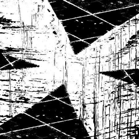 Grunge old grid mesh black cover template. Web cobweb spiderweb net distressed overlay paint texture. Striped tabby grainy backdrop. Messy dirty surface creative element. EPS10 vector.のイラスト素材