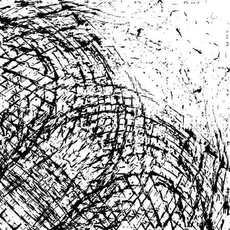 Striped Grunge Overlay Vector Texture For Your Design. Empty distressed grid mesh wavy fiber background. EPS10 vector.のイラスト素材