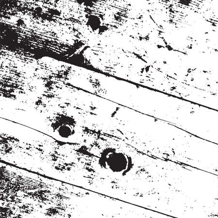 Aged dried board creative element. Grunge old wood black cover template. Wooden dry planks diagonal distressed overlay texture with knot. Weathered rural grainy timber backdrop. EPS10 vector.のイラスト素材