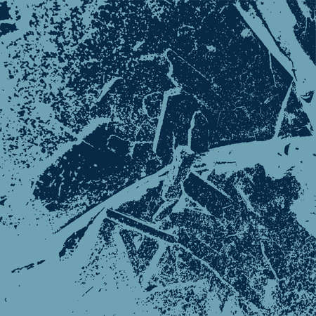 Empty blue aging design element. Brushed paint cover. Grunge rough dirty background. Overlay aged grainy messy template. Distress urban used texture. Renovate wall frame grimy backdrop. EPS10 vectorのイラスト素材