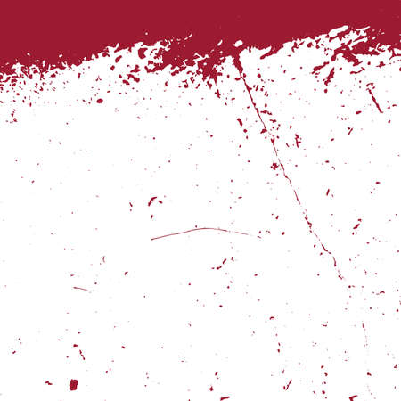 Red Distress urban used texture. Grunge rough dirty background. Brushed black paint cover. Aged grainy messy template. Renovate wall scratched backdrop. Empty aging design element. EPS10 vector.のイラスト素材