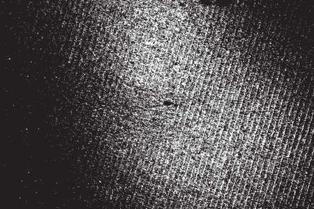 Distress thread used texture. Grunge rough dirty background. Shabby black cotton cover. Overlay aged grainy messy template. Cloth linen sack backdrop. Empty aging design element. EPS10 vector.のイラスト素材