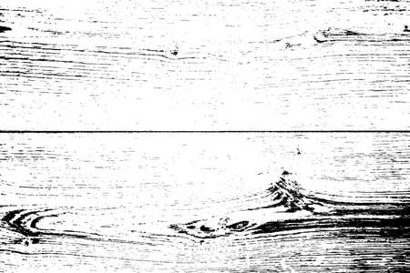 Grunge old wood black cover template. Wooden dry planks distressed overlay texture with knot. Weathered rural grainy timber backdrop. Aged dried board creative element. EPS10 vector.のイラスト素材