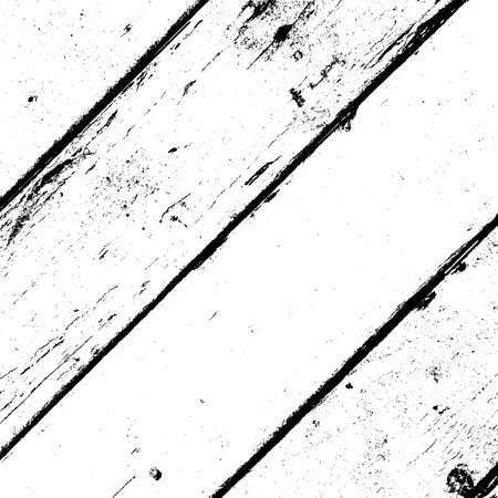 Aged dried board creative element. Grunge old wood black cover template. Wooden dry planks diagonal distressed overlay texture with knot. Weathered rural grainy timber backdrop. EPS10 vector.のイラスト素材