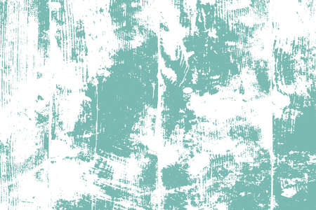 Distressed spray green grainy back texture. Grunge dust messy background. Dirty powder rough empty cover template. Aged splatter crumb wall backdrop. Weathered aging design element. EPS10 vectorのイラスト素材