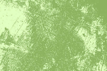 Distressed spray green grainy back texture. Grunge dust messy background. Dirty powder rough empty cover template. Aged splatter crumb wall backdrop. Weathered aging design element. EPS10 vectorのイラスト素材