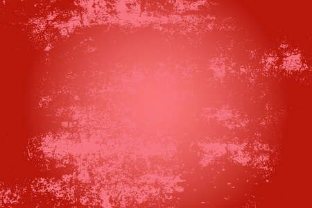 Red aged grainy messy template. Distress urban used texture. Grunge rough dirty background. Brushed color paint cover. Renovate wall scratched backdrop. Empty aging design element. EPS10 vector.のイラスト素材