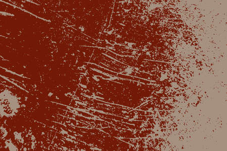 Red Distress urban used texture. Grunge rough dirty background. Brushed black paint cover. Aged grainy messy template. Renovate wall scratched backdrop. Empty aging design element. EPS10 vector.のイラスト素材