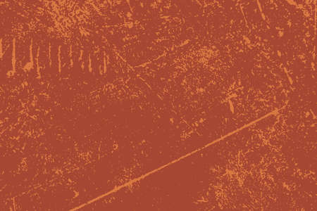 Red aged grainy messy template. Distress urban used texture. Grunge rough dirty background. Brushed color paint cover. Renovate wall scratched backdrop. Empty aging design element. EPS10 vector.のイラスト素材