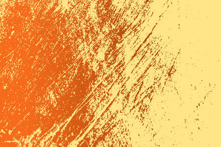 Empty grunge yellow color background. Distressed Orange Color Texture with peeled paint and scratches. EPS10 vectorのイラスト素材