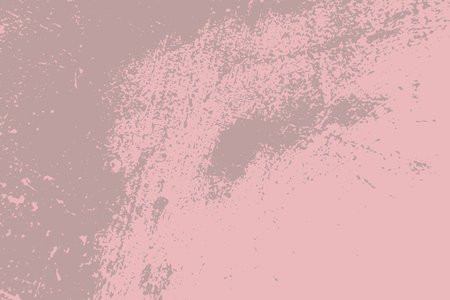 Distressed spray grainy violet texture. Grunge dust messy background. Dirty powder rough empty cover template. Aged splatter crumb wall backdrop. Weathered drips aging design element.のイラスト素材