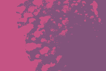 Distressed spray grainy violet texture. Grunge dust messy background. Dirty powder rough empty cover template. Aged splatter crumb wall backdrop. Weathered drips aging design element. EPS10 vector.のイラスト素材