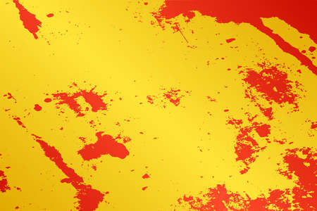 Empty grunge yellow color background. Distressed Orange Color Patina Texture with peeled paint and scratches.のイラスト素材