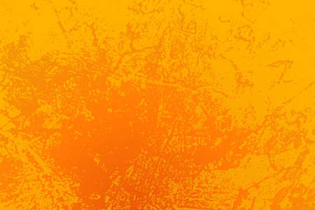 Empty grunge yellow color background. Distressed Orange Color Texture with peeled paint and scratches.のイラスト素材