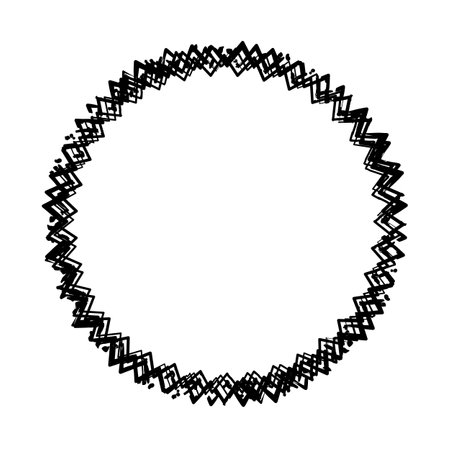 Distress edge overlay texture. Grunge frame border background. Empty urban aged design template.のイラスト素材