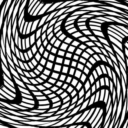 Grid distress overlay diagonal wavy texture for your design.  vector.のイラスト素材