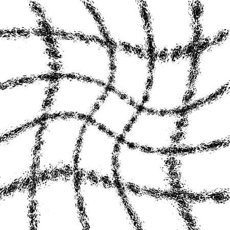 Distress stripe grid abstract overlay texture. Grunge line thread background. Empty urban aging template.  vector.のイラスト素材