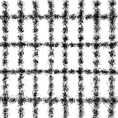 Distress stripe abstract overlay texture. Grunge line thread background. Empty urban aging template.  vector.のイラスト素材
