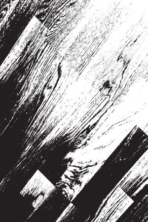 Grunge old wood black cover template. Wooden dry planks diagonal distressed overlay texture with knot. Weathered rural grainy timber backdrop. Aged dried board creative element.  vector.のイラスト素材