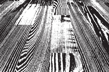 Wooden dry planks diagonal distressed overlay texture with knot. Grunge old wood black cover template. Weathered rural grainy timber backdrop. Aged dried board creative element.  vector.のイラスト素材