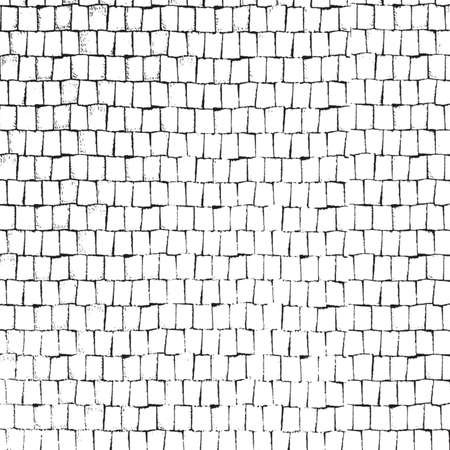 Distress grid overlay texture. Empty grunge background. Simple design element.  vector.のイラスト素材