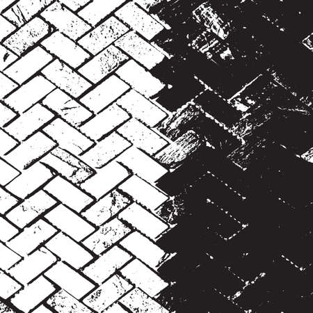 Distress brick wall masonry overlay texture. Grunge urban dirty background. Aging stone template cover.  vector.のイラスト素材