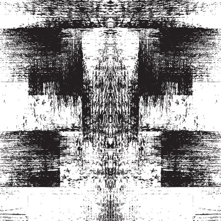 Distress urban used texture. Grunge rough dirty background. Brushed black paint cover. Overlay aged grainy messy template. Renovate wall grimy backdrop. Empty aging design element. EPS10 vector.のイラスト素材
