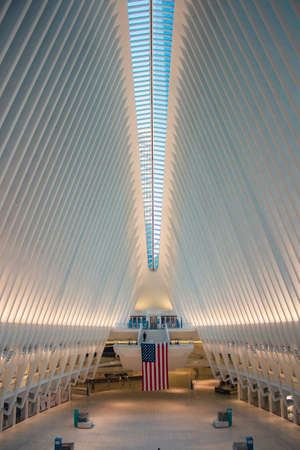 The Oculus is empty in the morning next to the World Trade Center, New York City, USAのeditorial素材