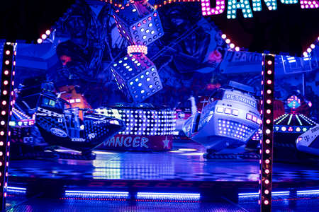 Break dance ride at the midnight fairのeditorial素材