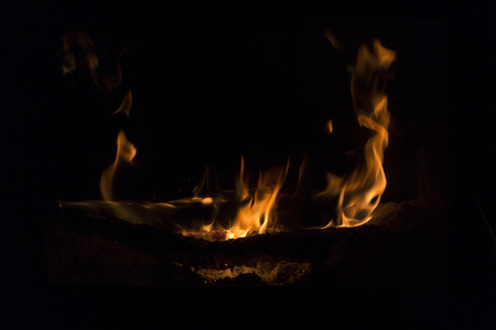 fire in the fireplace. Contemplation.の写真素材