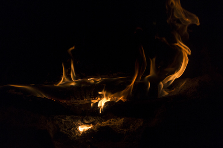 fire in the fireplace. Contemplation.の写真素材