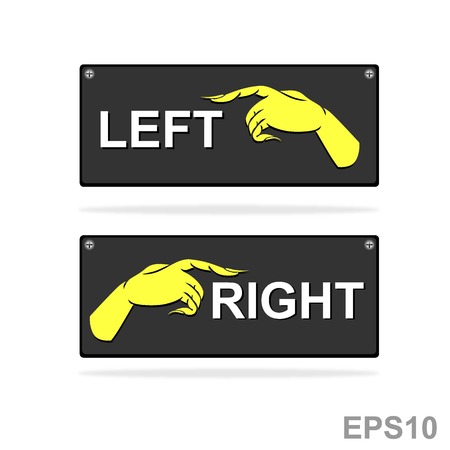 Hand shows the direction to the right and left のイラスト素材