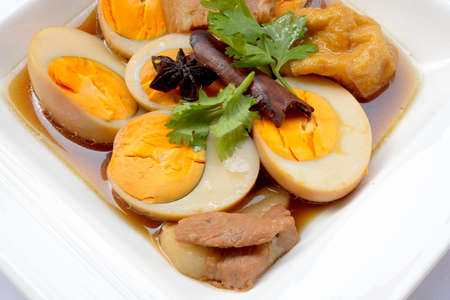 Egg Stewed Pork, "Kai Plo Hmo " thailand foodの写真素材