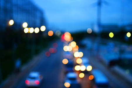 Abstract bokeh traffic Bangkok cityの写真素材