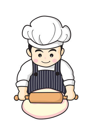 cute chef cookingのイラスト素材