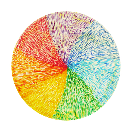 power 7 color chakra sign symbol, colorful lotus flower symbol, watercolor painting on paper, illustration design hand drawnの写真素材