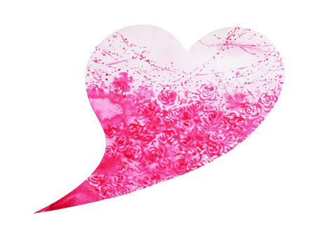 heart shape love tree for wedding, valentines day, watercolor painting design illustration, hand drawnの写真素材