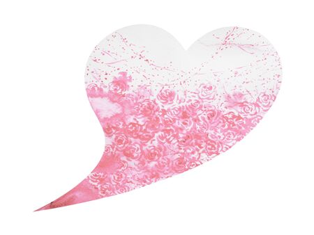 heart shape love tree for wedding, valentines day, watercolor painting design illustration, hand drawnの写真素材