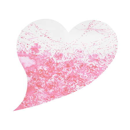 heart shape love tree for wedding, valentines day, watercolor painting design illustration, hand drawnの写真素材