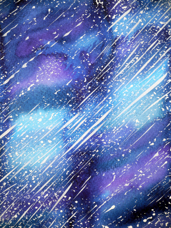 beautiful universe background watercolor painting on paper illustration designの写真素材