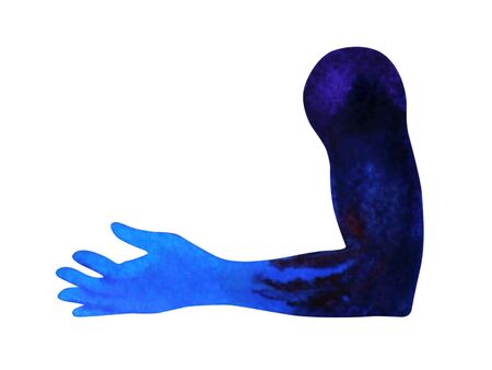 human hand art abstract watercolor painting illustration design hand drawingの写真素材