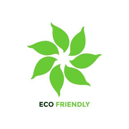 leaf tree flower eco friendly logo icon symbol vector design illustrationのイラスト素材