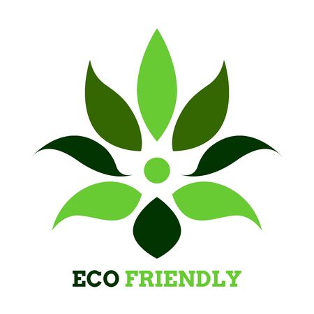 leaf tree flower eco friendly  icon symbol vector design illustrationの写真素材