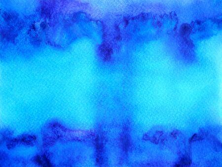 abstract blue white color sky water sea ocean wave mountain range watercolor painting illustration design hand drawnの写真素材