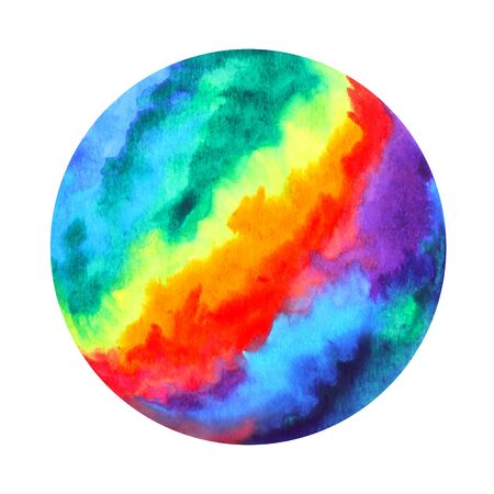 7 color of chakra symbol concept, watercolor painting hand drawn icon logo, illustration design signの写真素材