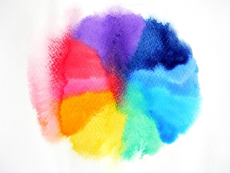 7 color of chakra symbol concept, flower floral, watercolor painting hand drawn icon logo, illustration design signの写真素材