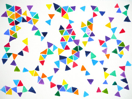 triangle pattern watercolor painting illustration hand drawing