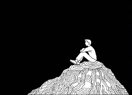 human and spirit energy power abstract art vector illustration design hand drawingのイラスト素材